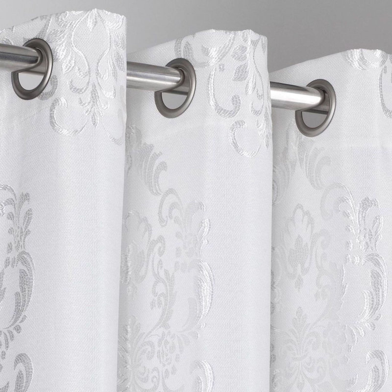 Paire de rideaux semi-transparents, Blanc, L 38 po x L 96 po