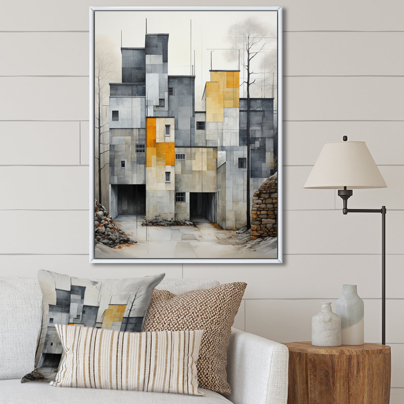 «Winter Warehouse Palette I», reproduction sur toile, H 32 po x l 24 po x P 1 po, Cadre flottant blanc