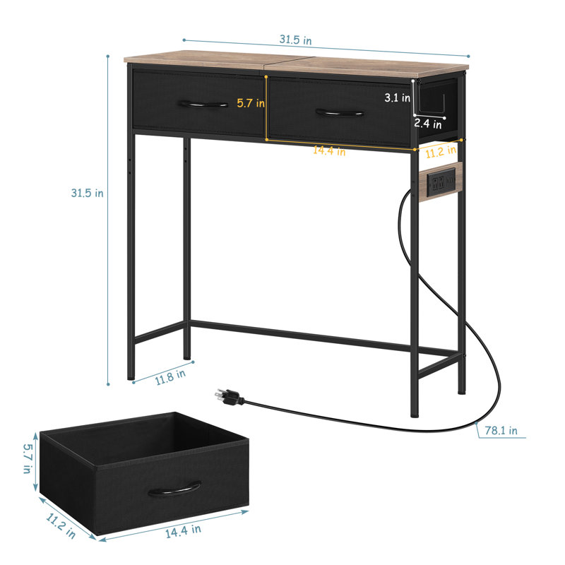 Console 31,5 po Contrell, Gris