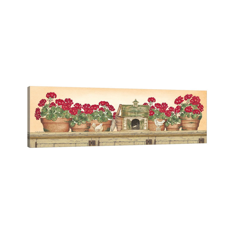 «Everything Grows with Love» par Linda Spivey - peinture sur toile, H 20 po x l 60 po x P 1,5 po, Toile tendue