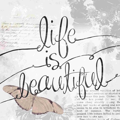 «Life is Beautiful Nature», art textuel sur toile tendue