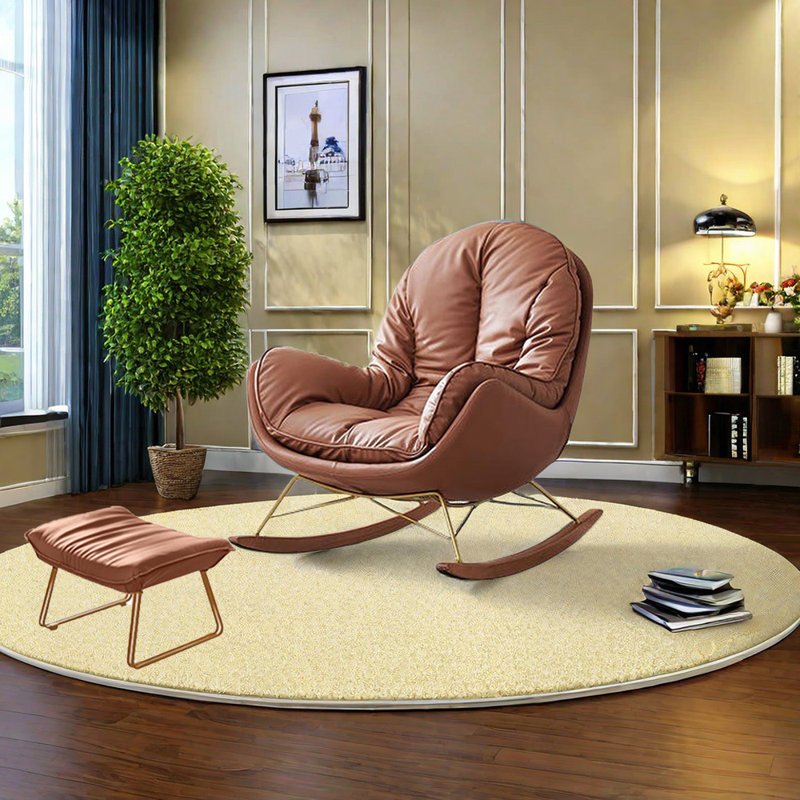 Chaise berçante confortable avec structure en bois massif