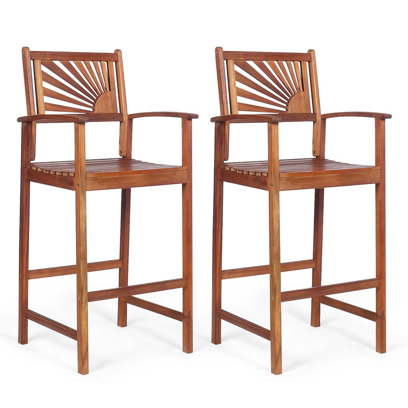 Costway Acacia Outdoor 29'' Bar Stool
