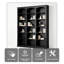 Bibliothèque triple triple, grande bibliothèque à 6 niveaux avec déflecteur incurvé, 18 tablettes ouvertes-1174356001