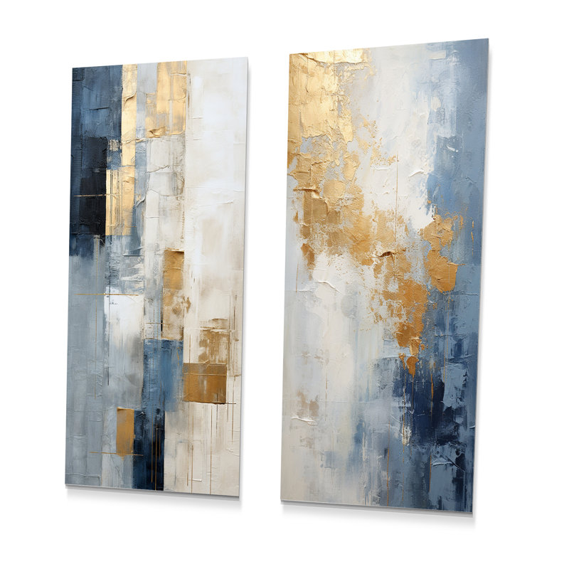 Danita - Ensemble de 2 reproductions d'art abstraites en métal, H 32 po x l 32 po