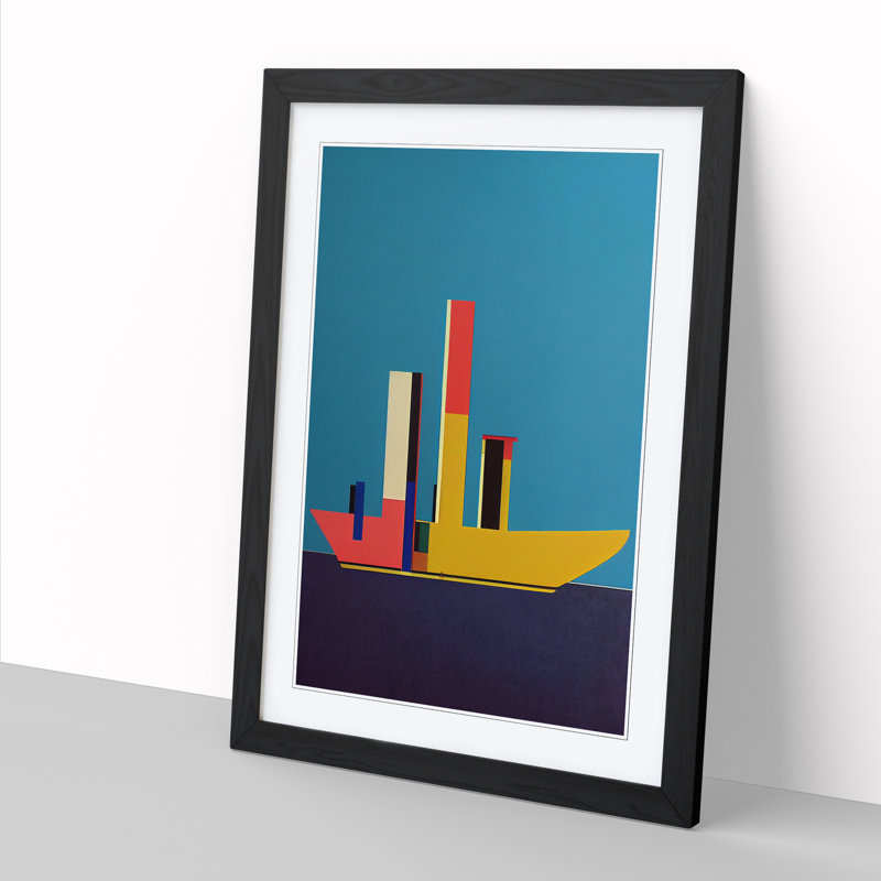 Ship Abstract Vol.2 - Single Picture Frame Print, 46cm H x 34cm W x 2cm D, Oak