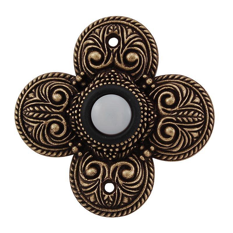 Napoli Push Button, Antique Brass