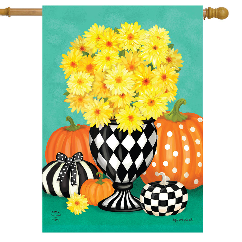 Drapeau de maison Harlequin Mums 28x40