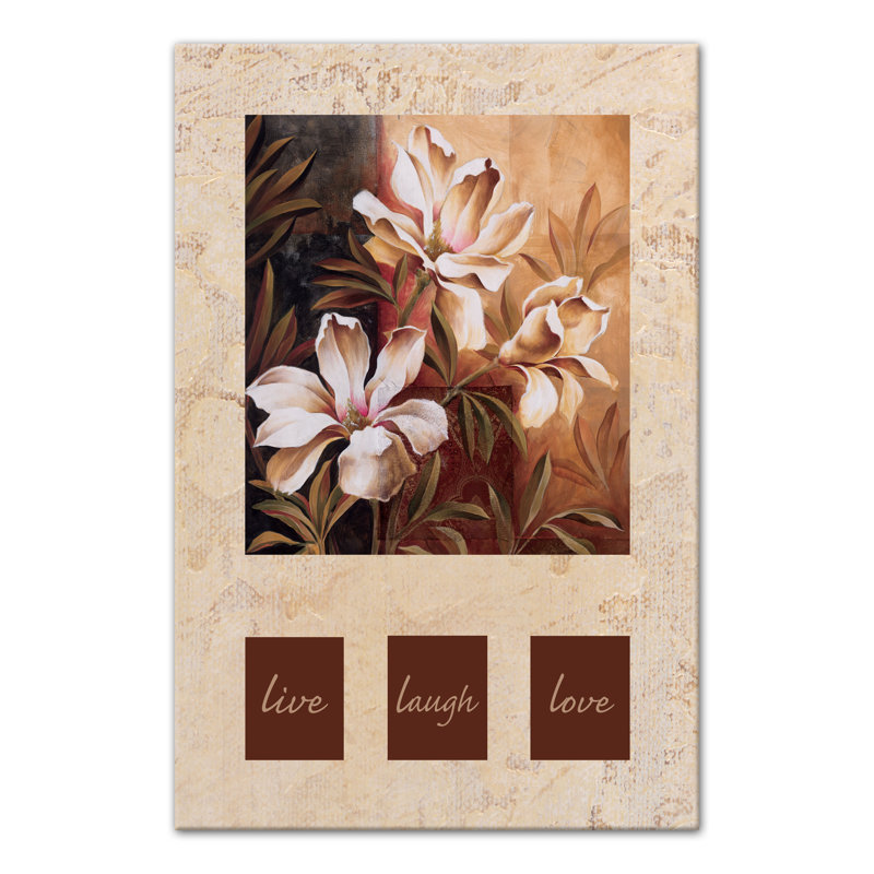 «Magnolia Live Laugh Love» sur toile, H 36 po x l 24 po x P 1,25 po, Toile tendue