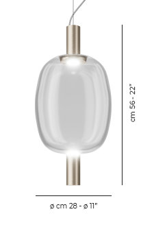 Riflesso 1 - Light Pendant, Crystal Transparent, Matte Gold