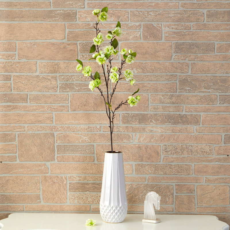 Fleur artificielle de fleurs de cerisier 41 po (ensemble de 3), Vert clair