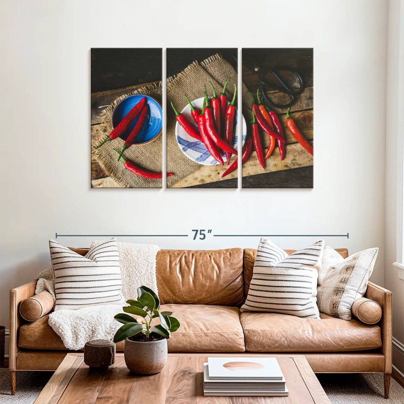 Yarlin Red Chilies, 36" H x 57" W