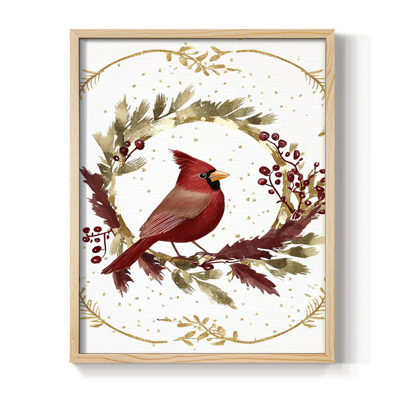 «Christmas Holiday», reproduction d'art encadrée CML - bois massif, Naturel, H 21 po x l 17 po