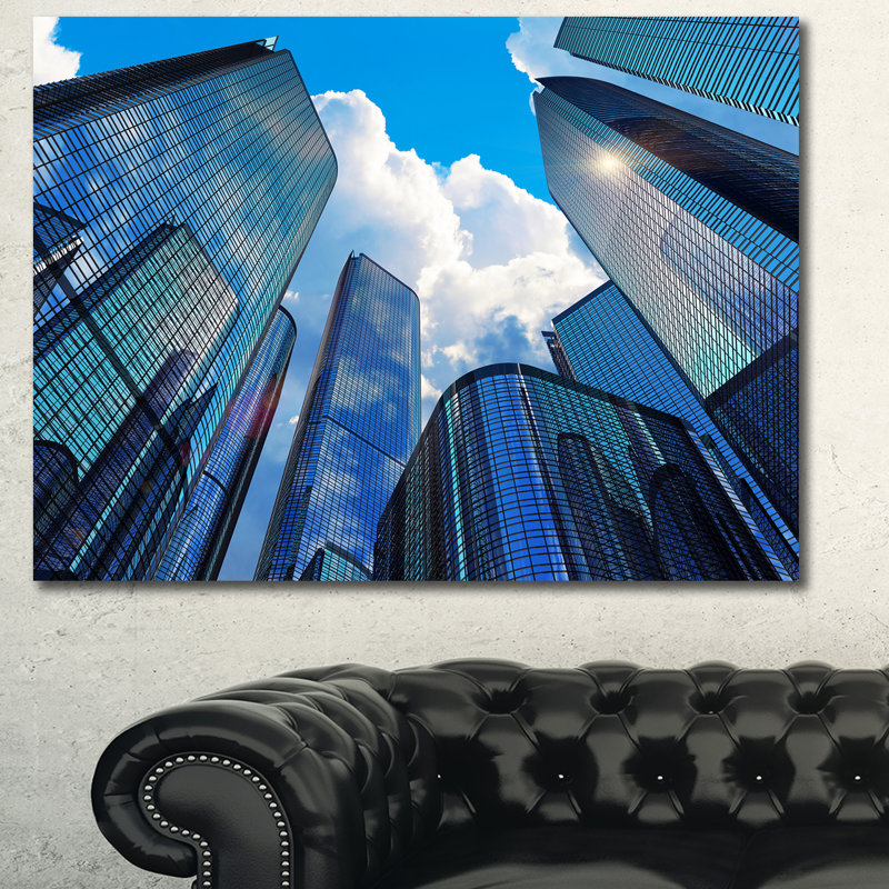 « surélevé business immeubles », reproduction de photo sur toile, H 30 po x l 40 po x P 1 po