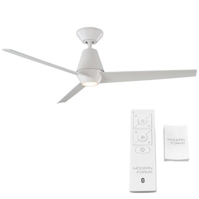 52"" 3 - Blade Outdoor Smart Propeller Ceiling Fan with Light Kit with Selectable Color Temperature Included -  Modern Forms, FR-W2003-52L-27-MW