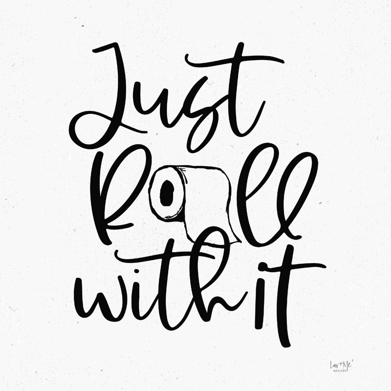 Just Roll With It par Lux + Me Designs - Art textuel, H 12 po x l 12 po, No, Toile tendue