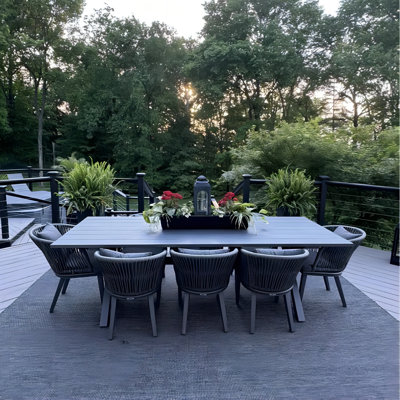 Maddielyn 10 - Person Rectangular Outdoor Dining Set with Cushions