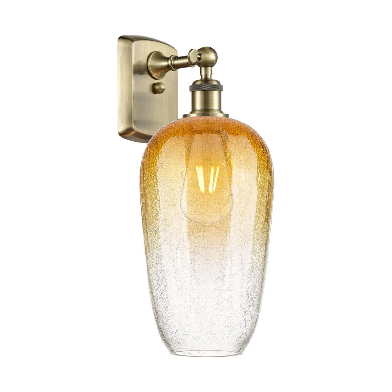 Kazmierski Steel Armed Sconce, Transparent / laiton antique