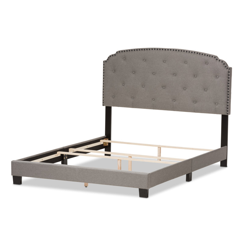 Upholstered Standard Bed, King, Light Gray
