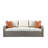 Salena  Fabric &  Wicker Patio Sofa W/2 Pillows & 2 Ottomans
