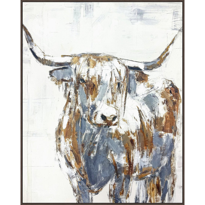 Brushstroke Bull Canvas Wall Art