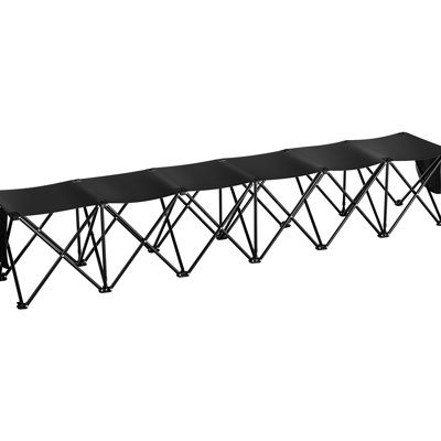 Banc portatif à 6 chaises pliantes - Confort intérieur et extérieur, aucun assemblage requis, poches latérales, utilisation efficace de l'espace 6 sièges pliables avec sac de transport Siège confortable pour les événements, poids léger