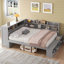 Lit de jour double avec armoires de rangement, armoire à chaussures et ports USB-602950968
