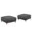 Upholstered Gray Square Corduroy Ottoman with Solid Wood Legs, Ottoman Modular Part For Sectional Sofa-1619641493