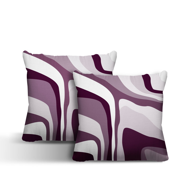 Coussin décoratif carré intérieur / extérieur Clickett, L 17 po x H 17 po, Mauve