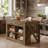 55" Large Kitchen Island with Storage and Shelf