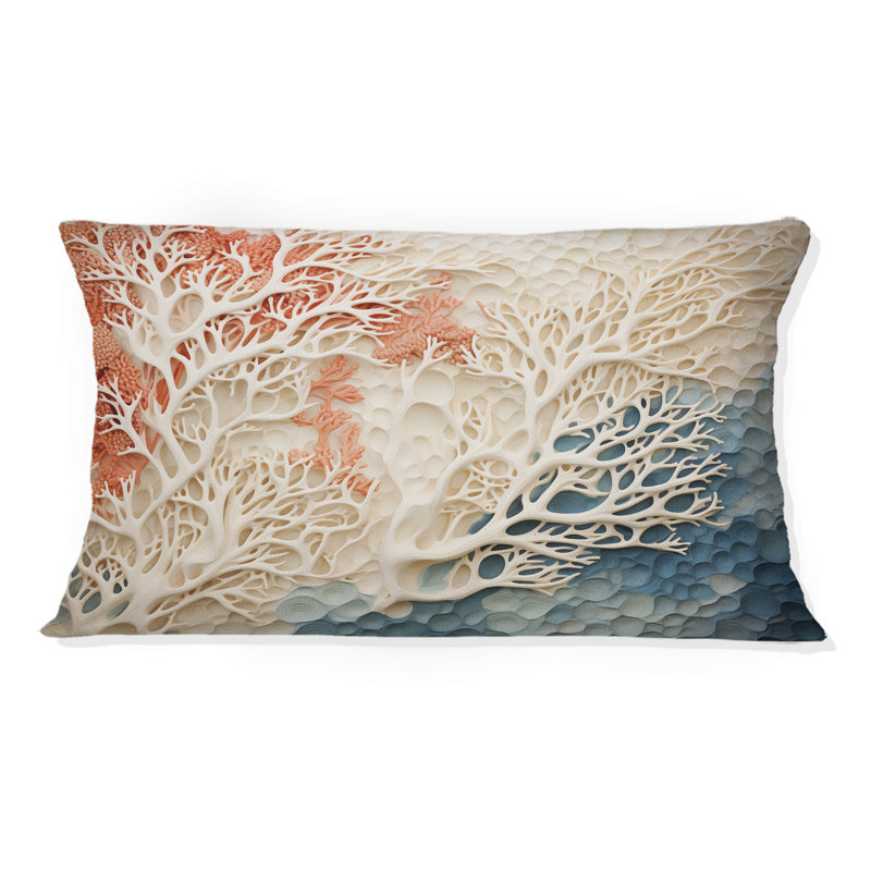 Coussin rose et blanc Coastal Coral Collage I - Coastal Coral Under Water