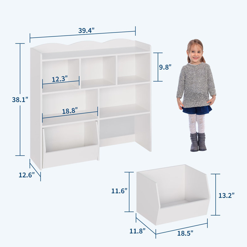 Rangement pour jouets avec tiroirs mobiles, bibliothèque pour enfants