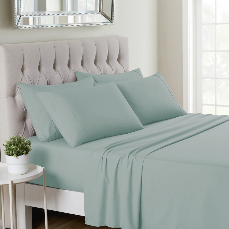 Ensemble de draps luxueux en microfibre douce avec taies d'oreiller en prime, Ardoise