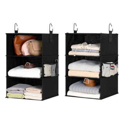 Aislin 6-Shelf Closet Organizers, Two 3-Shelf Separable Hanging Shelves for Closet