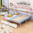 Atice Twin XL to King Size Platform Bed with 2 Drawers-464404609