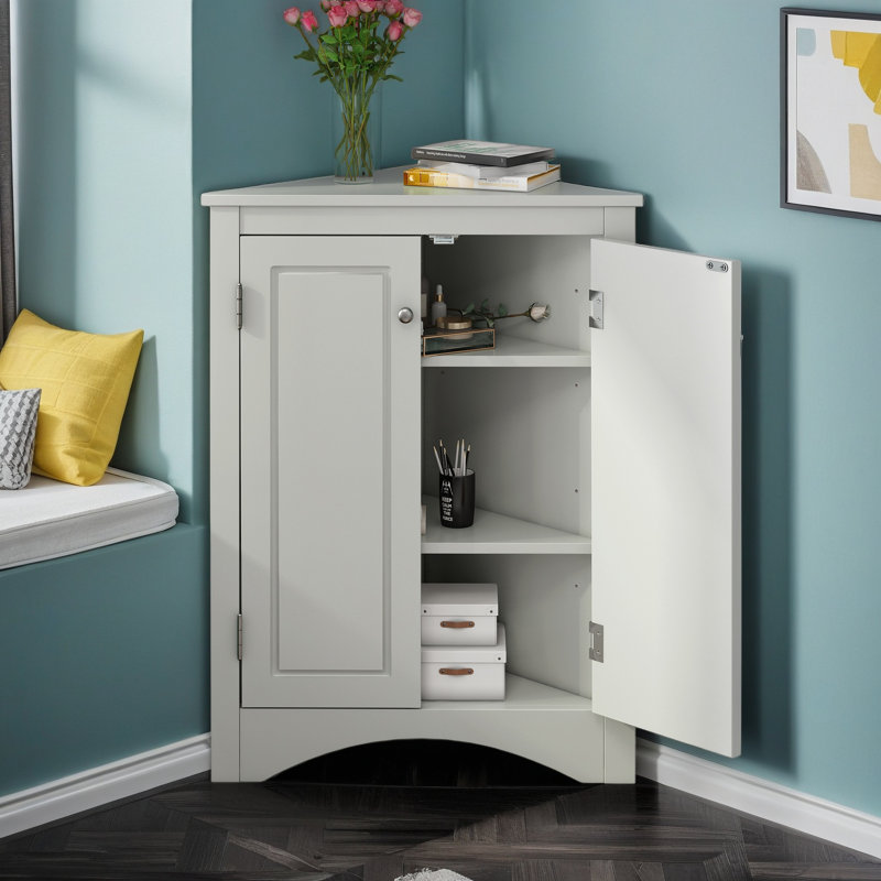Armoire de rangement de salle de bain H 31,5 po, Gris