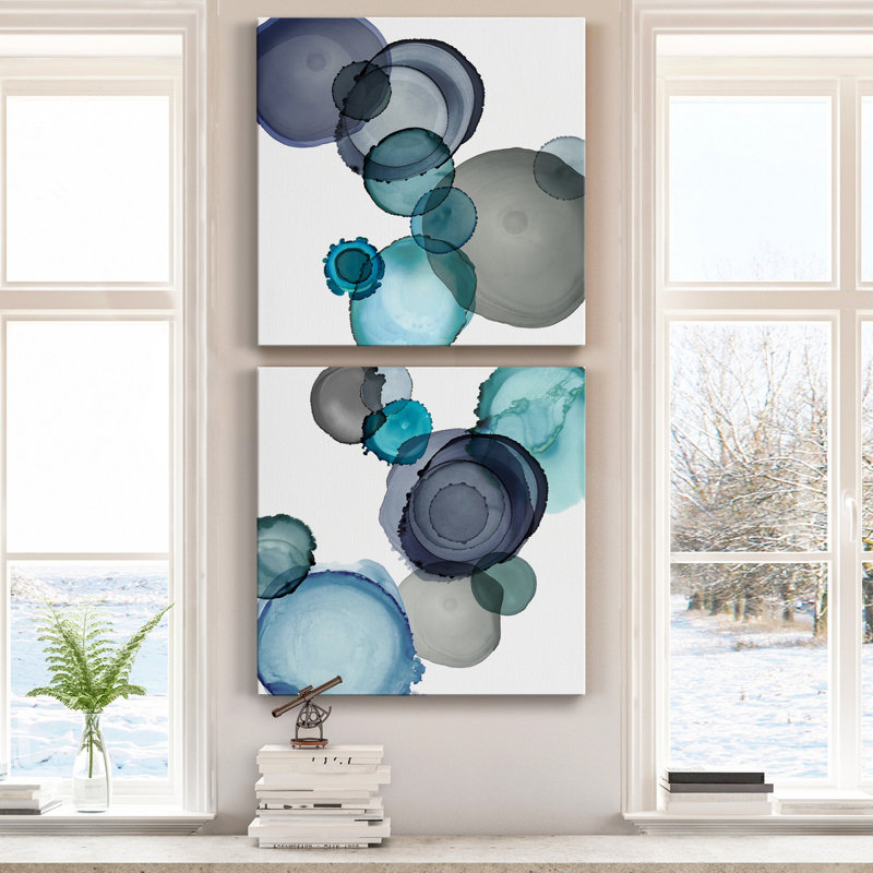 " Seaglass I " 2 - Pieces, 16" H x 32" W x 1" D
