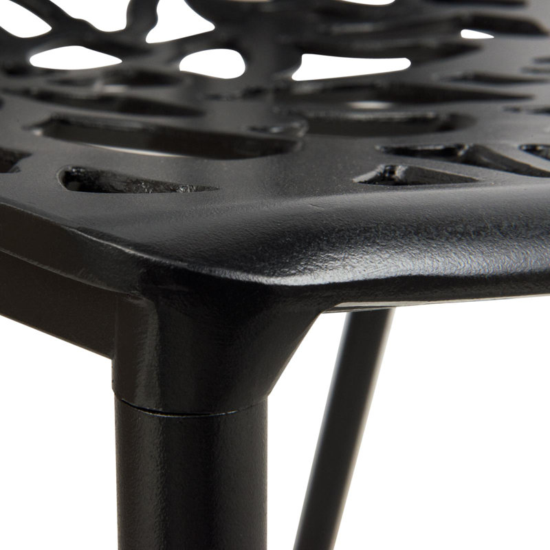 Chaise d'appoint en aluminium - ensemble de 2, Noir, noir, noir, noir