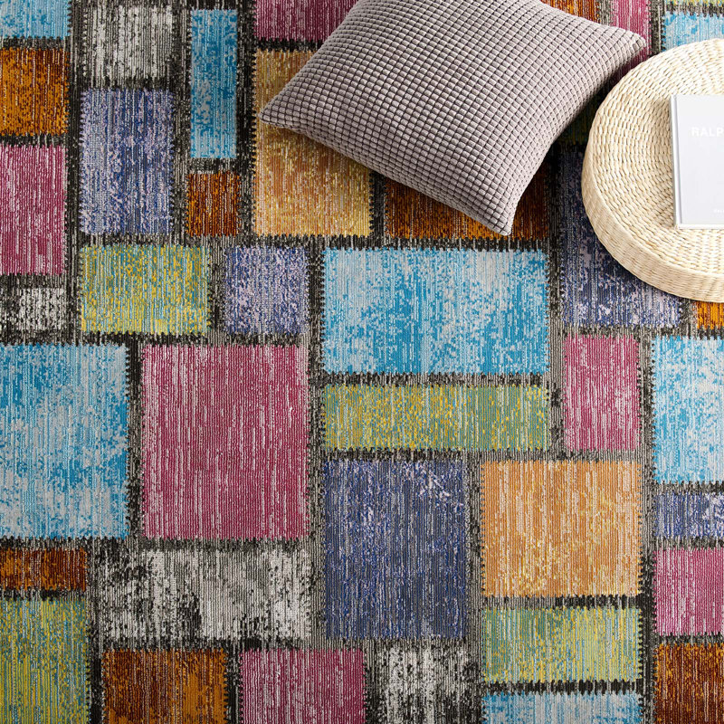 Modway Porch & Den Hobart Abstract Geometric Mosaic Area Rug, Rectangle 4' x 6'