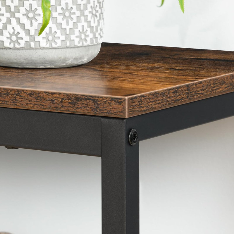 Banc à chaussures, étagère à chaussures à 3 niveaux, banc de rangement industriel pour chaussures, Rustic Brown