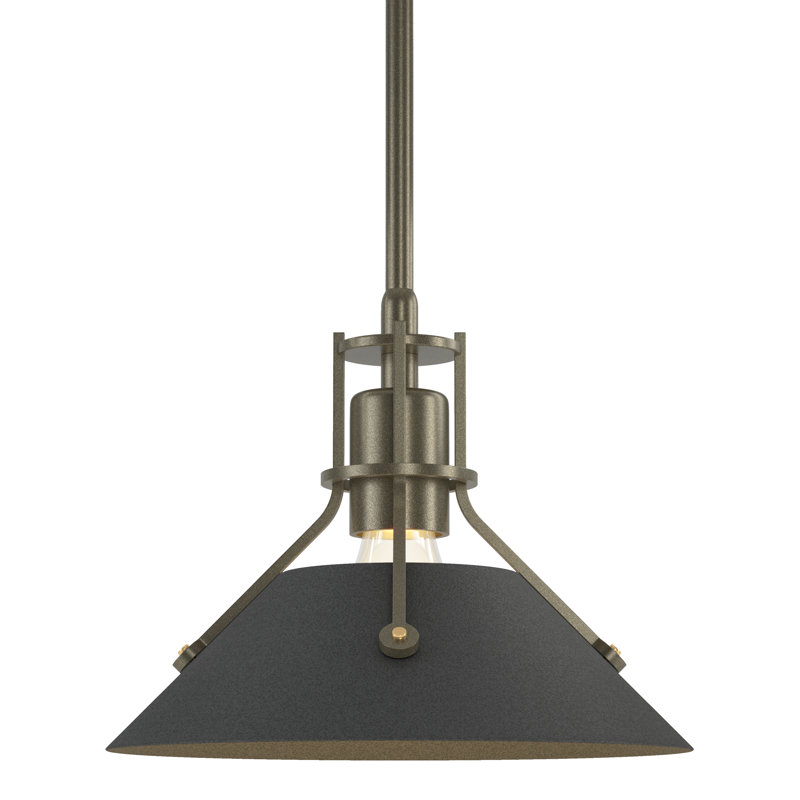 Henry 1 - Light Single Cone Pendant, Soft Gold, Natural Iron