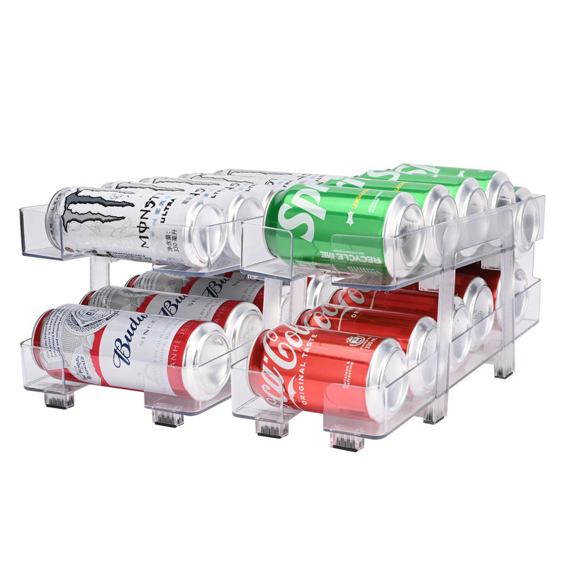 2 Pack Soda Can Organizer,Soda Can Dispenser For Refrigerator,Adjustable Width Can Organizer For Refrigerator,Pantry,Cabinet,Countertop