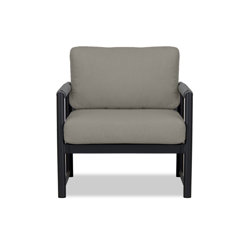 Alto Outdoor Lounge Chair, Canvas Charcoal Sunbrella® Canvas, Black