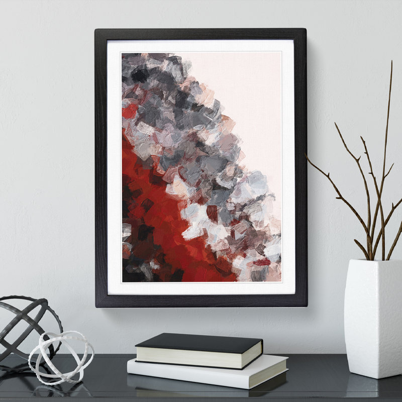 Flowing By Abstract - Single Picture Frame Painting, 64cm H x 46cm W x 2cm D, Black