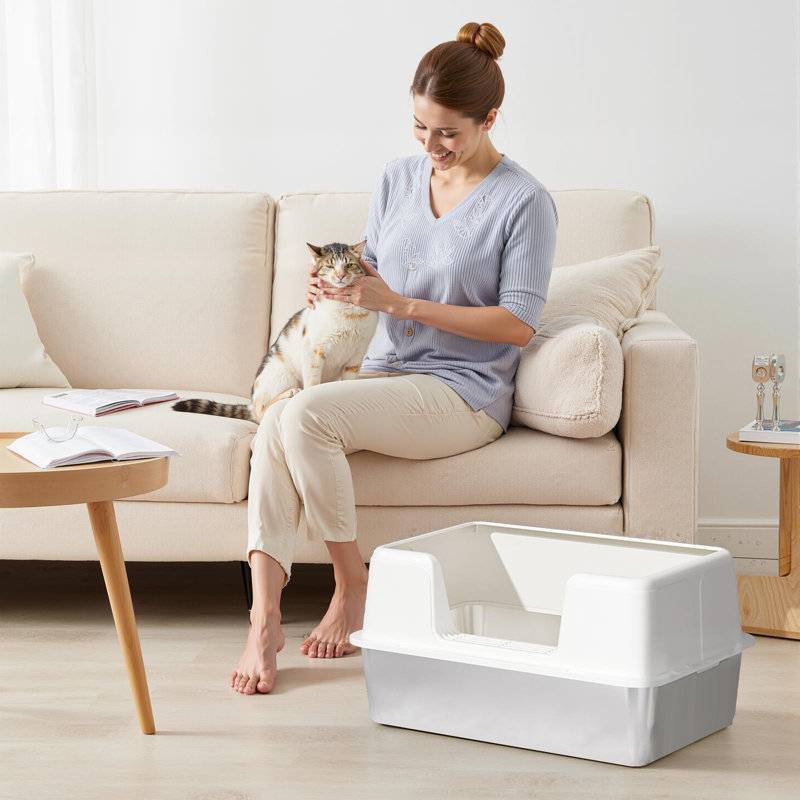 Litter Box, 31.5cm H x 50cm W x 40cm D, White