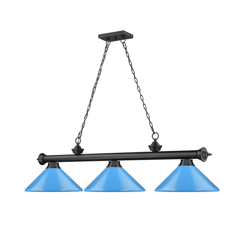 Billard 3 lumières Annaleisa, Bleu électrique