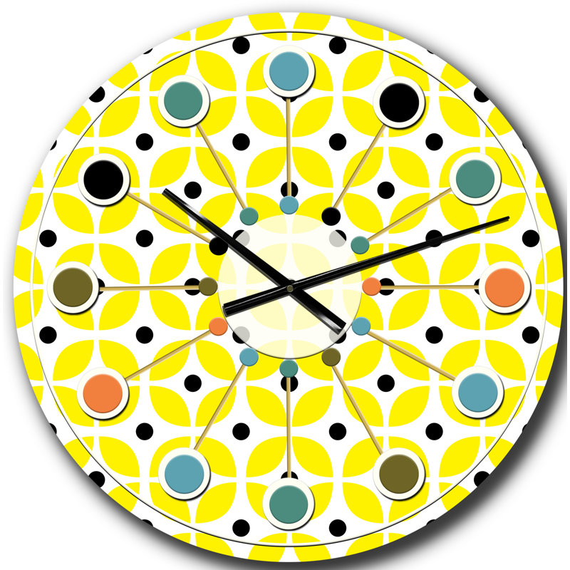 Horloge murale rétro Mid-Century, Surdimensionné