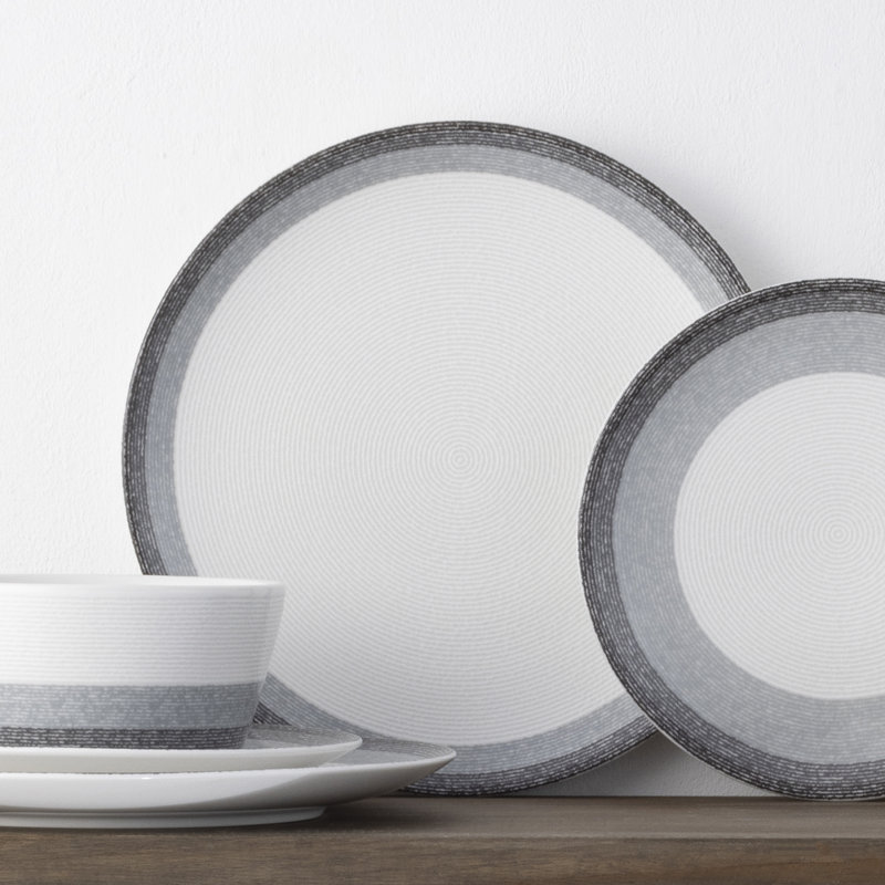 Assiettes plates Noritake Colorscapes Layers, 11 po, Gris anthracite