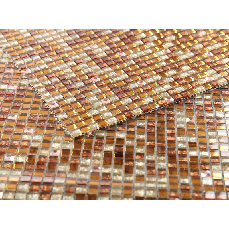 0.4'' W x 0.4'' L Glass Tile Mosaic Sheet