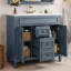 Meuble-lavabo 36 po avec lavabo supérieur, armoire de rangement moderne avec 2 portes à fermeture douce et 2 tiroirs, meuble-lavabo simple-121294521